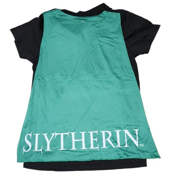 NEW Harry Potter Juniors Slytherin Caped Polo Shirt with Tie Collared Neck 2XL - Picture 3 of 7